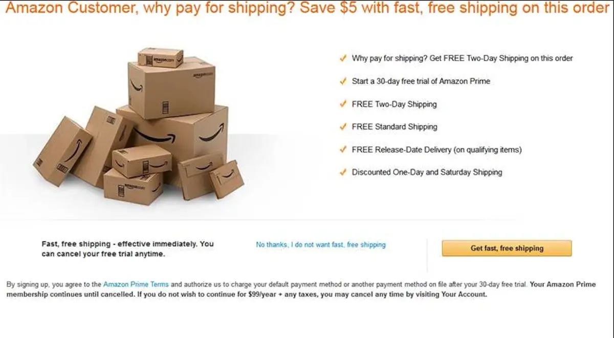 Amazon Prime Misleading Trial Signup
